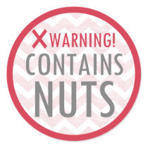 Contains Nuts Food Allergy Alert Stickers