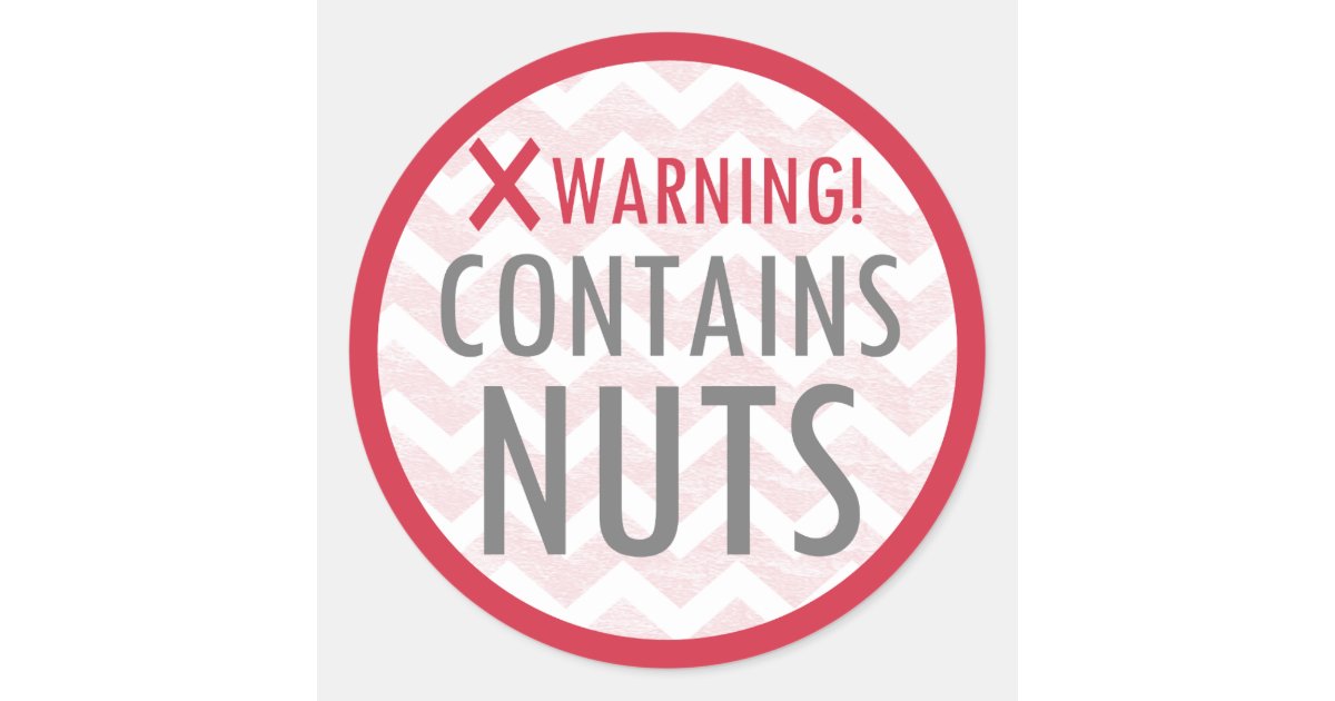 Contains Nuts Food Allergy Alert Stickers Zazzle