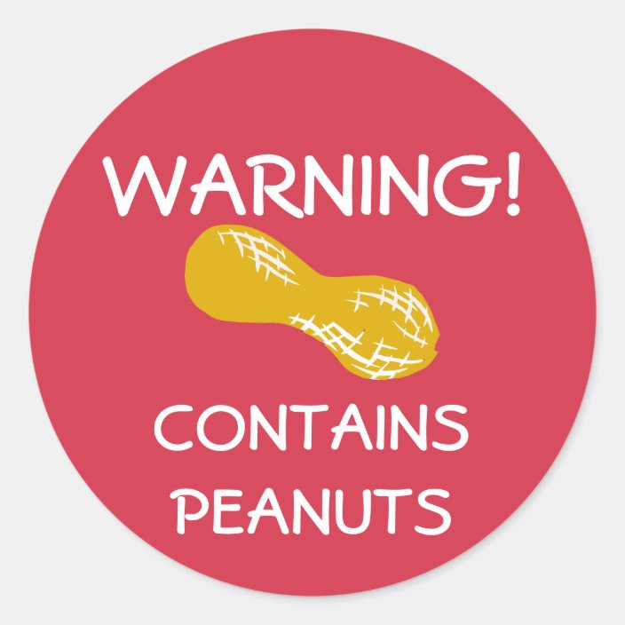 Contains Peanuts Food Allergy Alert Stickers | Zazzle.com