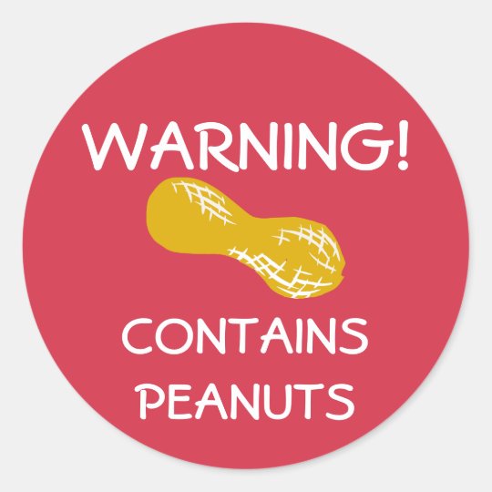 Contains Peanuts Food Allergy Alert Stickers | Zazzle.com