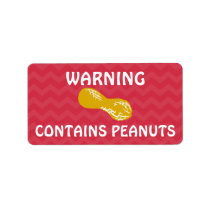 Contains Peanuts Food Allergy Alert Stickers