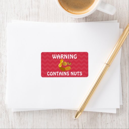 Contains Peanuts Nuts Food Allergy Alert Stickers | Zazzle