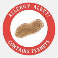 Contains Peanuts Warning - Allergy Alert