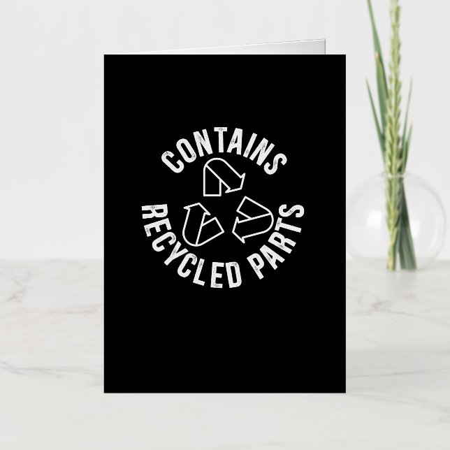 Contains Recycled Parts Organ Transplant Warrior Foil Greeting Card (Front)