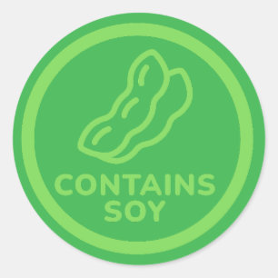 Contains Soy Warning Allergy Food Classic Round Sticker
