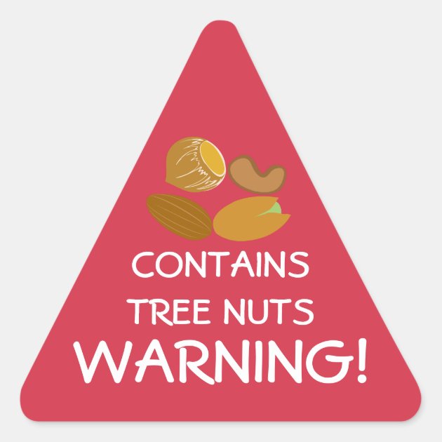 Non Glossy WARNING ALLERGY CONTAINS NUTS LABELS CIRCLE STICKERS MATT 