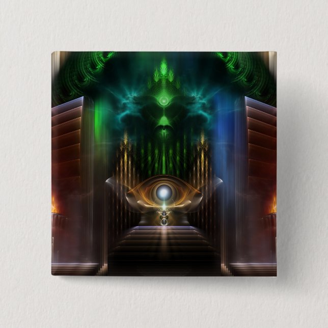 Contemplating Oz Fractal Art Button (Front)