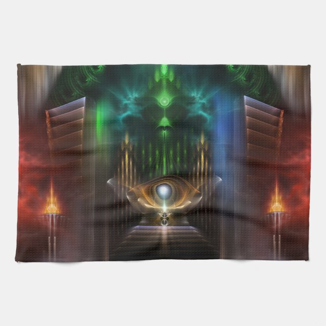 Contemplating Oz Fractal Art Kitchen Towel (Horizontal)
