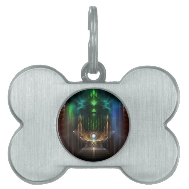 Contemplating Oz Fractal Art Pet Tag (Front)