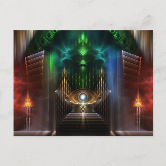 Contemplating Oz Fractal Art Postcard (Front)