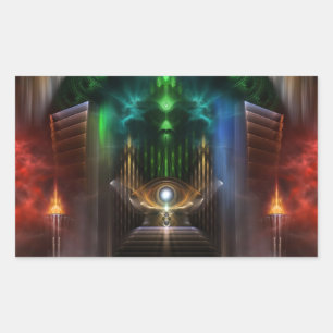 Contemplating Oz Fractal Art Rectangular Sticker