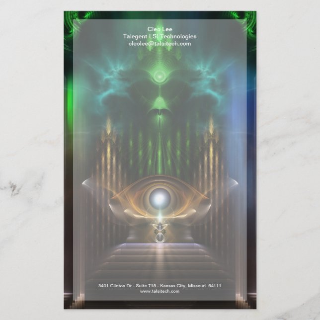 Contemplating Oz Fractal Art Stationery (Front)