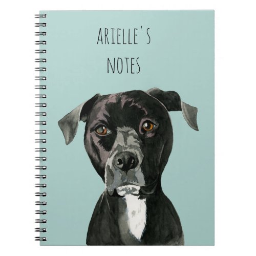 Contemplating Pit Bull Dog Painting Notebook