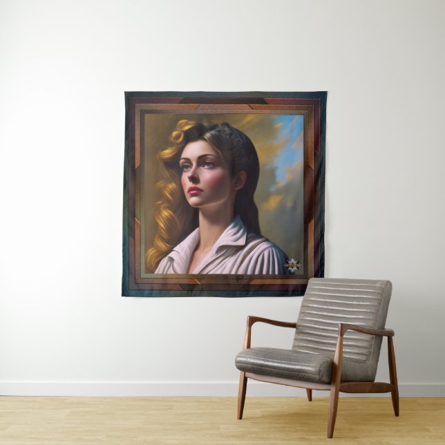 Contemplating The Future AI Concept Art by Xzendor Tapestry (In Situ)