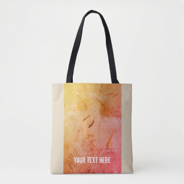 Contemplation Girl Lady Sketch Illustration Tote Bag (Front)