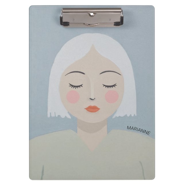 Contemplation - Minimalist Portrait Clipboard (Front)
