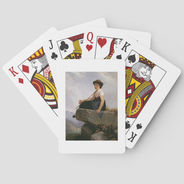 Contemplation (oil on panel) poker cards (Back)