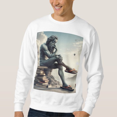 Contemplative flipflopper sweatshirt