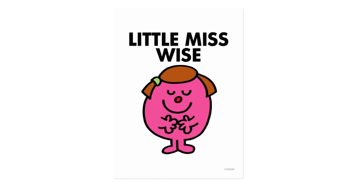 Contemplative Little Miss Wise Postcard | Zazzle