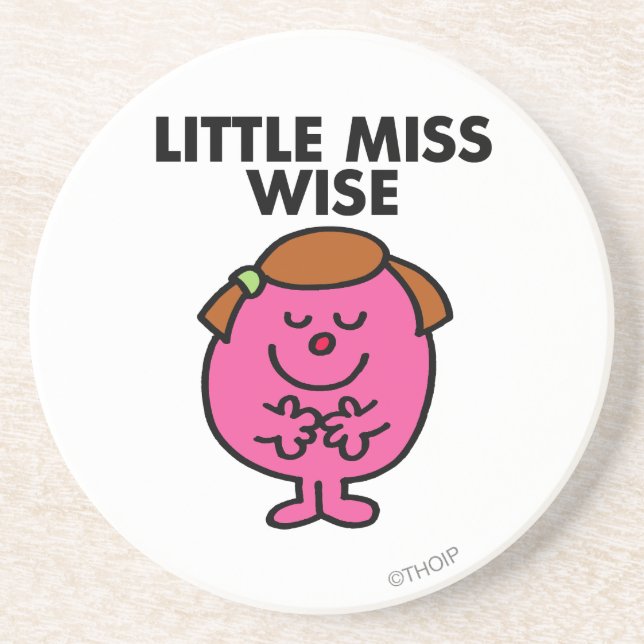 Contemplative Little Miss Wise Sandstone Coaster (Front)