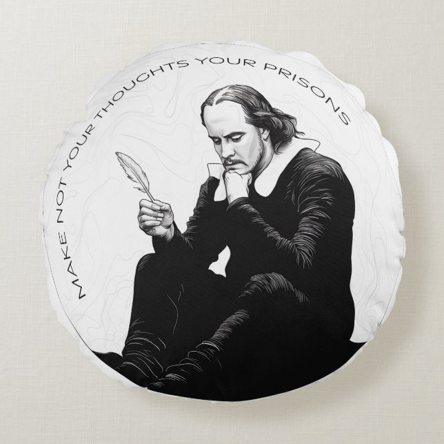 Contemplative Solace: Simple, Elegant Meditation Round Pillow (Front)