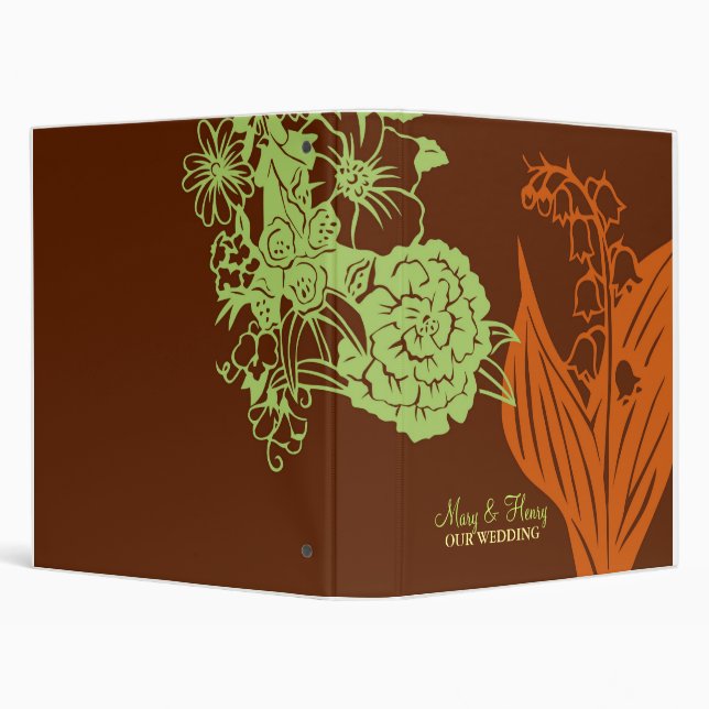 Contempo Floral (Cinnamon  / Mint Green) 3 Ring Binder (Background)