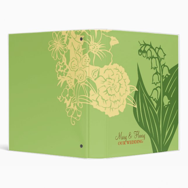 Contempo Floral (Cucumber / Cream) 3 Ring Binder (Background)