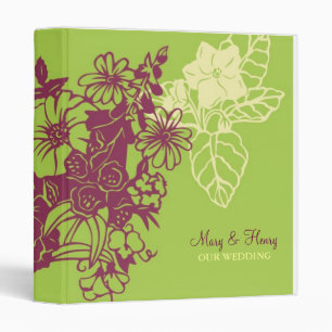 Contempo Floral (Leaf / Lavender) Wedding 3 Ring Binder