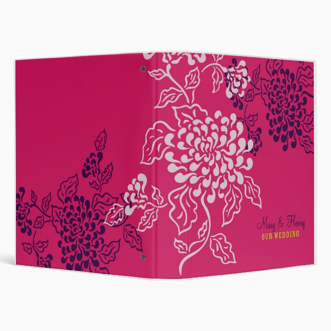 Contempo Floral (Pink / Purple) 3 Ring Binder (Background)