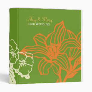 Contempo Floral (Pumpkin / Green) 3 Ring Binder