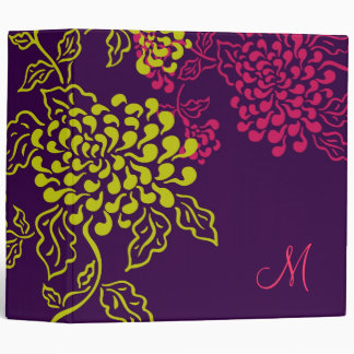 Contempo Floral (Purple / Chartreuse) Monogram Binder