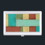 Contempoary Coastal Multicolored Painting Business Card Holder<br><div class="desc">Aqua,  green,  red and yellow meet in an explosion of color reminiscent of a pattern on a beach deck. Hanging this contemporary coastal painting on your wall may entice you to take that vacation you've been putting off! Makes a great gift for anyone in need of a beach getaway.</div>