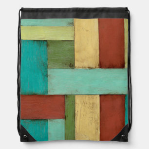 Contempoary Coastal Multicolored Painting Drawstring Bag