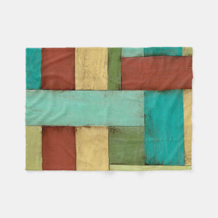 Contempoary Coastal Multicolored Painting Fleece Blanket