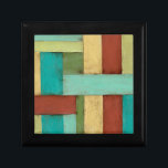 Contempoary Coastal Multicolored Painting Gift Box<br><div class="desc">Aqua,  green,  red and yellow meet in an explosion of color reminiscent of a pattern on a beach deck. Hanging this contemporary coastal painting on your wall may entice you to take that vacation you've been putting off! Makes a great gift for anyone in need of a beach getaway.</div>