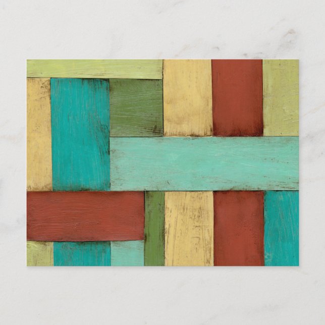 Contempoary Coastal Multicolored Painting Postcard (Front)