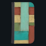 Contempoary Coastal Multicolored Painting Phone Wallet<br><div class="desc">Aqua,  green,  red and yellow meet in an explosion of color reminiscent of a pattern on a beach deck. Hanging this contemporary coastal painting on your wall may entice you to take that vacation you've been putting off! Makes a great gift for anyone in need of a beach getaway.</div>