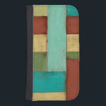 Contempoary Coastal Multicolored Painting Phone Wallet<br><div class="desc">Aqua,  green,  red and yellow meet in an explosion of color reminiscent of a pattern on a beach deck. Hanging this contemporary coastal painting on your wall may entice you to take that vacation you've been putting off! Makes a great gift for anyone in need of a beach getaway.</div>