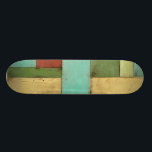 Contempoary Coastal Multicolored Painting Skateboard Deck<br><div class="desc">Aqua,  green,  red and yellow meet in an explosion of color reminiscent of a pattern on a beach deck. Hanging this contemporary coastal painting on your wall may entice you to take that vacation you've been putting off! Makes a great gift for anyone in need of a beach getaway.</div>