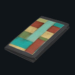 Contempoary Coastal Multicolored Painting Trifold Wallet<br><div class="desc">Aqua,  green,  red and yellow meet in an explosion of color reminiscent of a pattern on a beach deck. Hanging this contemporary coastal painting on your wall may entice you to take that vacation you've been putting off! Makes a great gift for anyone in need of a beach getaway.</div>