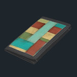 Contempoary Coastal Multicolored Painting Trifold Wallet<br><div class="desc">Aqua,  green,  red and yellow meet in an explosion of color reminiscent of a pattern on a beach deck. Hanging this contemporary coastal painting on your wall may entice you to take that vacation you've been putting off! Makes a great gift for anyone in need of a beach getaway.</div>