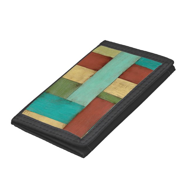 Contempoary Coastal Multicolored Painting Trifold Wallet (Bottom)