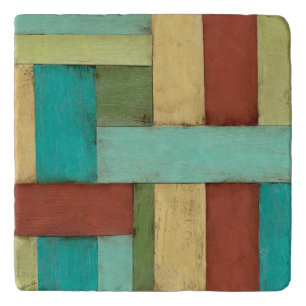 Contempoary Coastal Multicolored Painting Trivet
