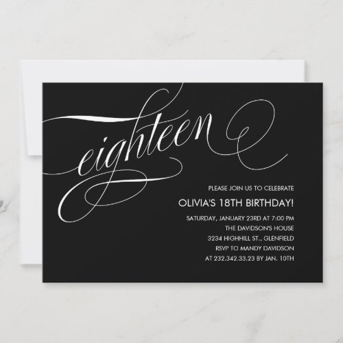 Contemporary 18th Birthday Invitations