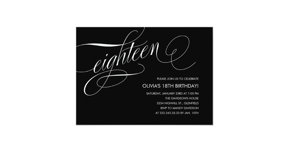 Contemporary 18th Birthday Invitations | Zazzle.com