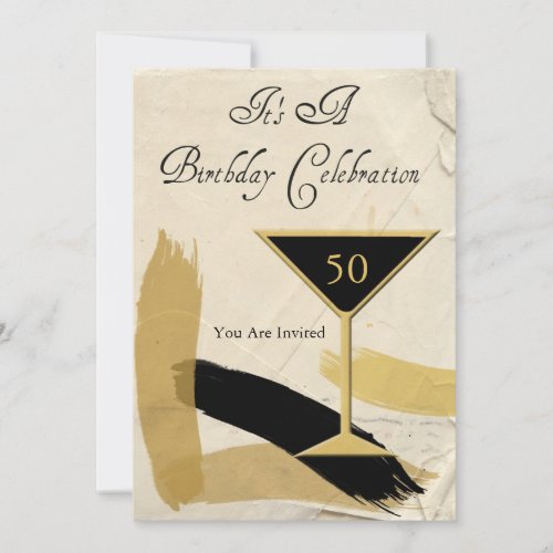 Contemporary 50th Birthday Party Invitations