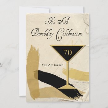 Contemporary 70th Birthday Party Invitations by NightSweatsDiva at Zazzle