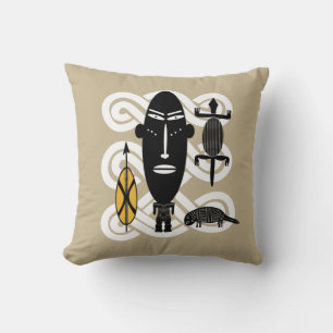 Contemporary Abstract African tribal art Throw Pillow