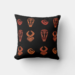Contemporary Abstract African tribal face art Throw Pillow
