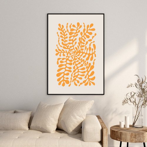 Contemporary Abstract Amber Geometric Art Poster